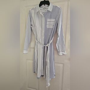 NWT Croft & Barrow white blue Dress Womens M